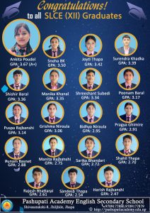 Congratulation to SLCE (XII) passed students